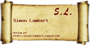 Simon Lambert névjegykártya